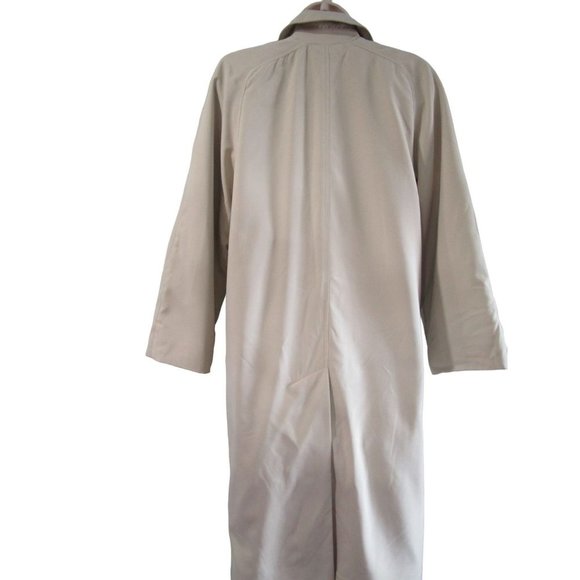 Brooks Brothers Cream Rain Coat Zip Wool Lining Hidden Button Ladies Sz 2 GUC - Picture 2 of 16
